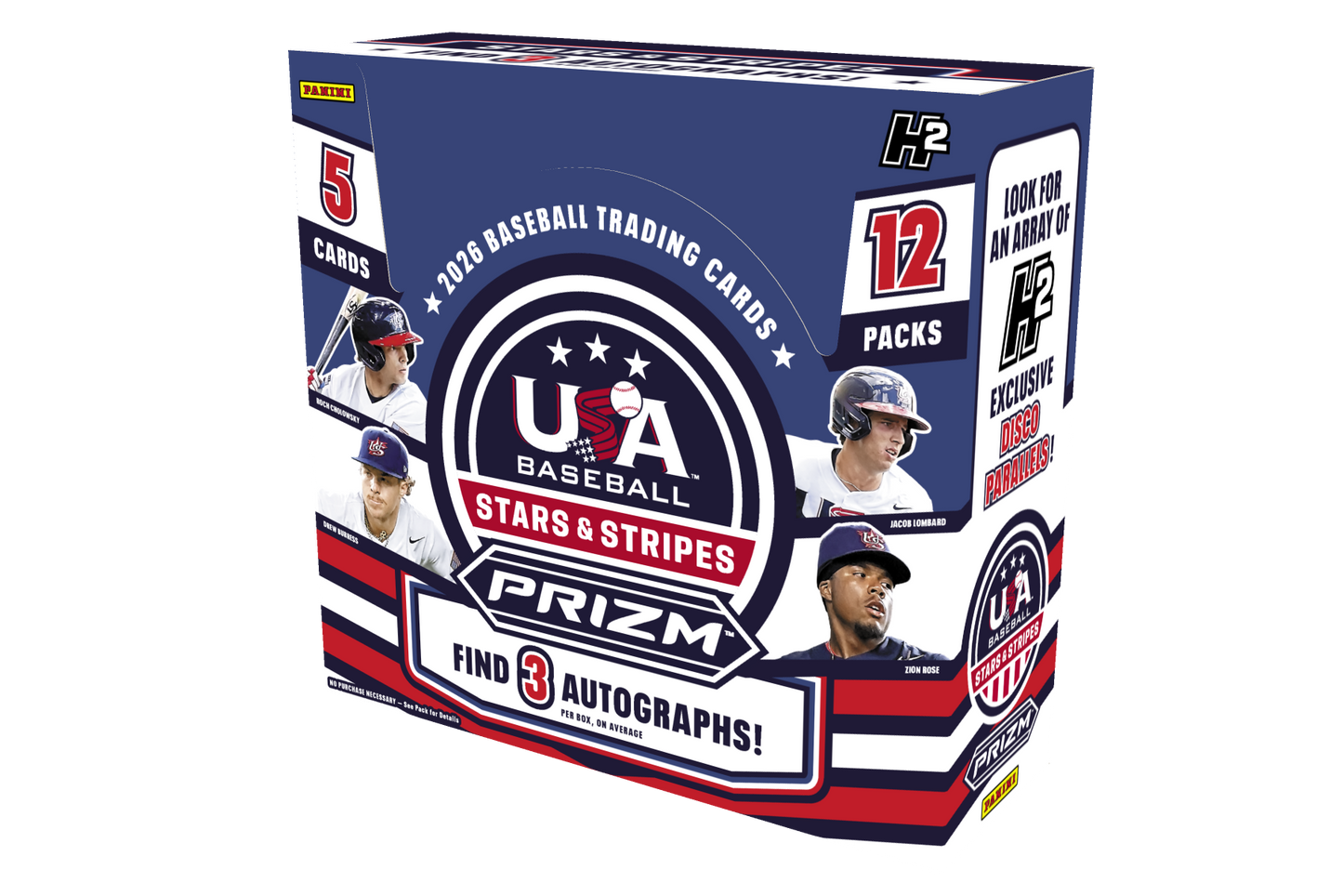 2026 Panini Prizm USA Stars & Stripes Baseball Trading Card Box (Hobby H2)