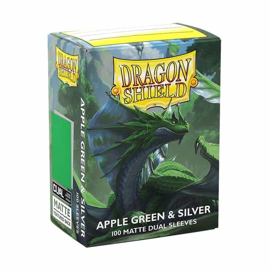 Dragon Shield 100 Count Box Matte Apple Green & Silver - Dragon Shield Card Sleeves