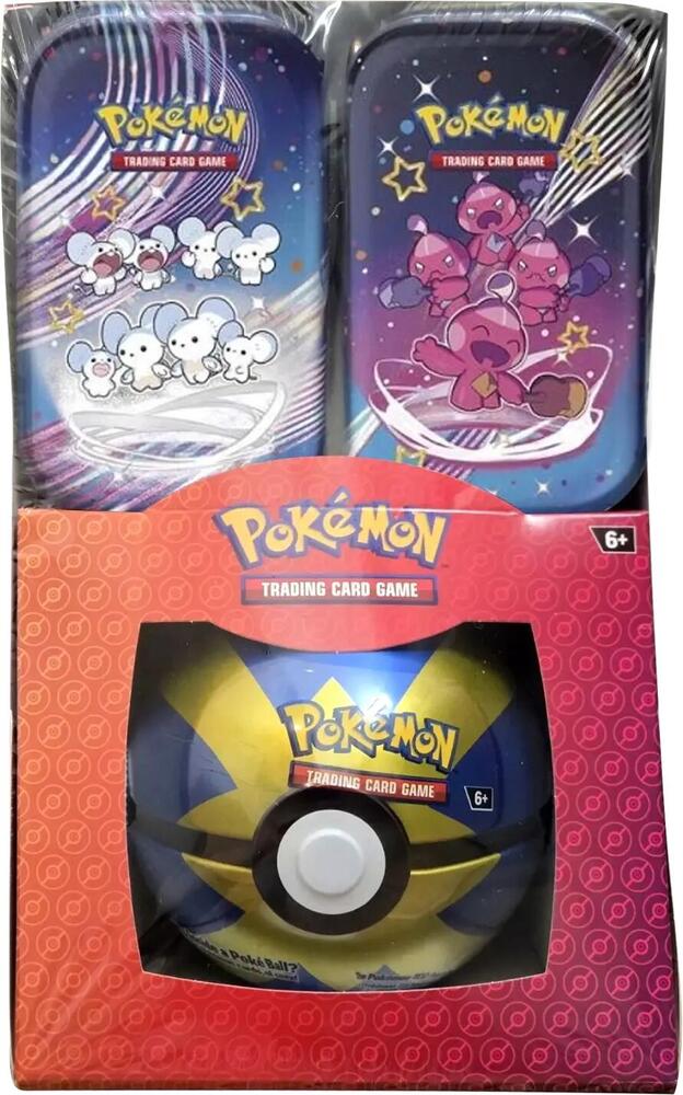 Pokemon Paldean Fates Mini Tins + Poke Ball Tin