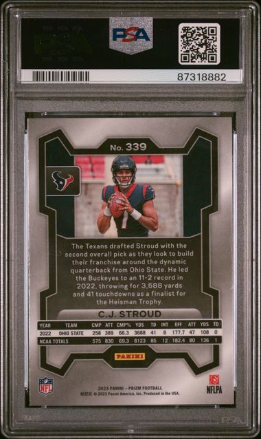 2023 PANINI PRIZM #339 CJ STROUD PSA 10