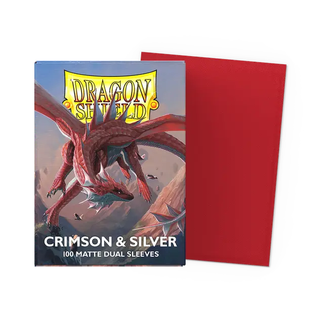 Dragon Shield Standard DUAL Matte Crimson & Silver
