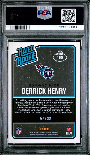 2016 PANINI DONRUSS OPTIC #165 DERRICK HENRY RED PSA 9