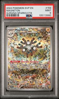 2024 POKEMON SVP EN-SV BLACK STAR PROMO 159 MAGNETON SURGING SPARKS ELITE TRAINER BOX PSA 9