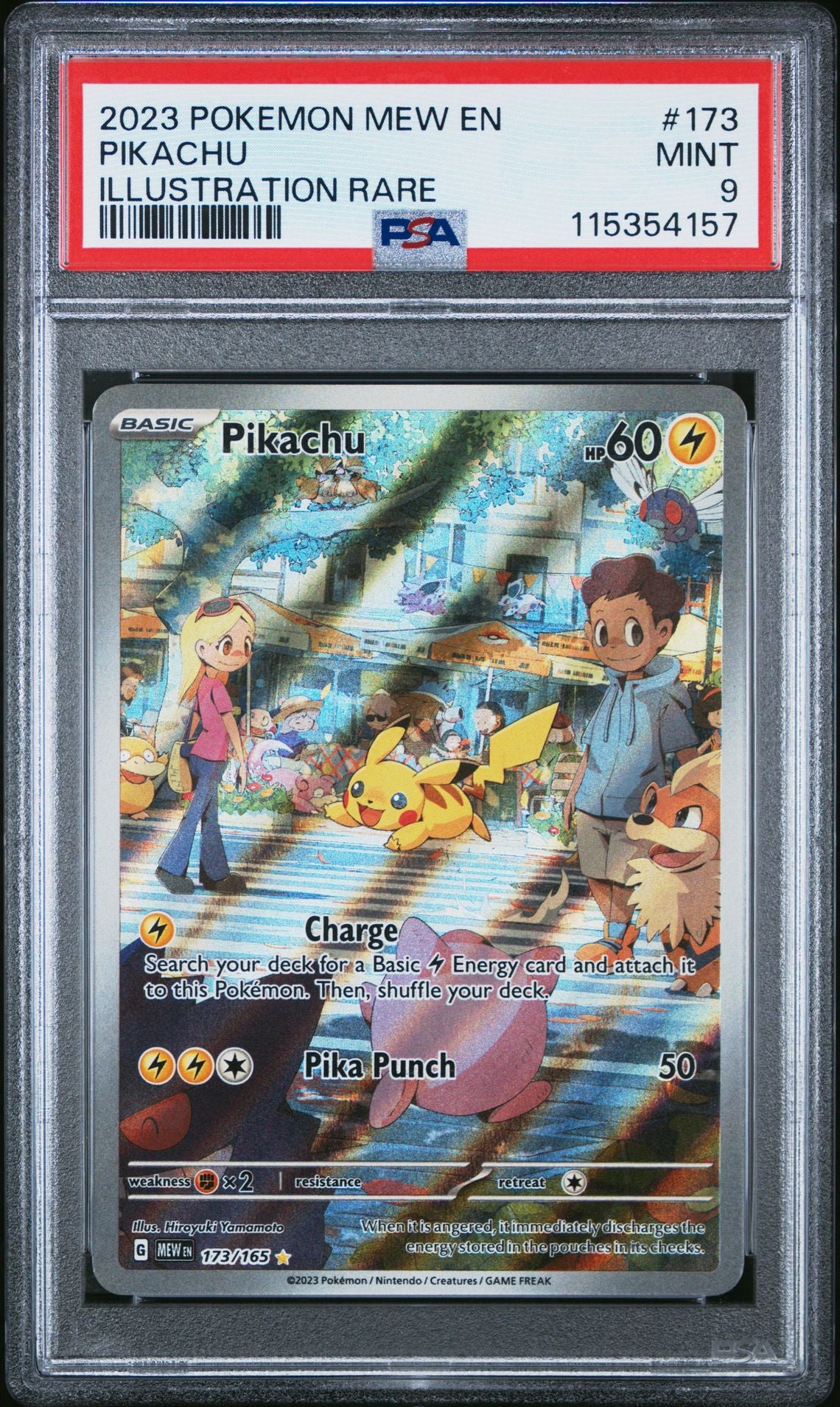 2023 POKEMON MEW EN-151 173 PIKACHU ILLUSTRATION RARE PSA 9
