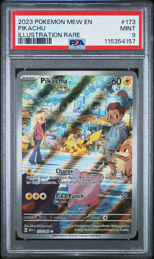 2023 POKEMON MEW EN-151 173 PIKACHU ILLUSTRATION RARE PSA 9