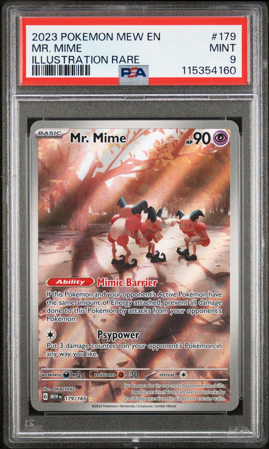 2023 POKEMON MEW EN-151 179 MR. MIME ILLUSTRATION RARE PSA 9