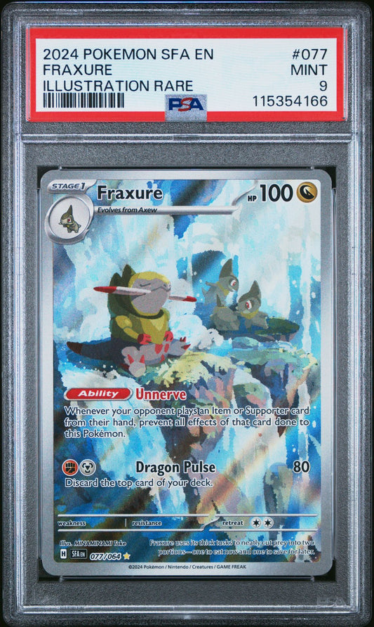 2024 POKEMON SFA EN-SHROUDED FABLE 077 FRAXURE ILLUSTRATION RARE PSA 9
