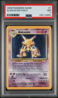 1999 POKEMON GAME 1 ALAKAZAM-HOLO PSA 7