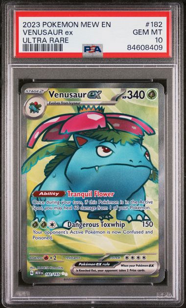 2023 POKEMON MEW EN-151 #182 VENUSAUR ex ULTRA RARE PSA 10