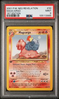 2001 POKEMON NEO REVELATION 1ST EDITION 33 MAGCARGO PSA 9