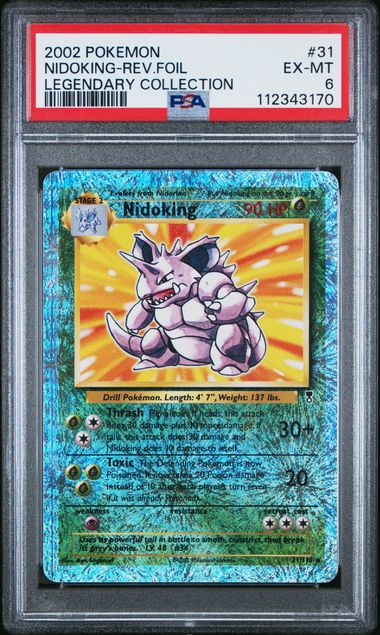 2002 POKEMON LEGENDARY COLLECTION 31 NIDOKING-REVERSE FOIL PSA 6