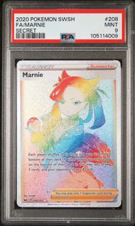 2020 POKEMON SWORD & SHIELD 208 FULL ART/MARNIE SECRET PSA 9