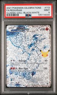 2021 POKEMON CELEBRATIONS CLASSIC COLLECTION 113 FULL ART/RESHIRAM PSA 9