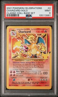 2021 POKEMON CELEBRATIONS CLASSIC COLLECTION 4 CHARIZARD-HOLO PSA 9