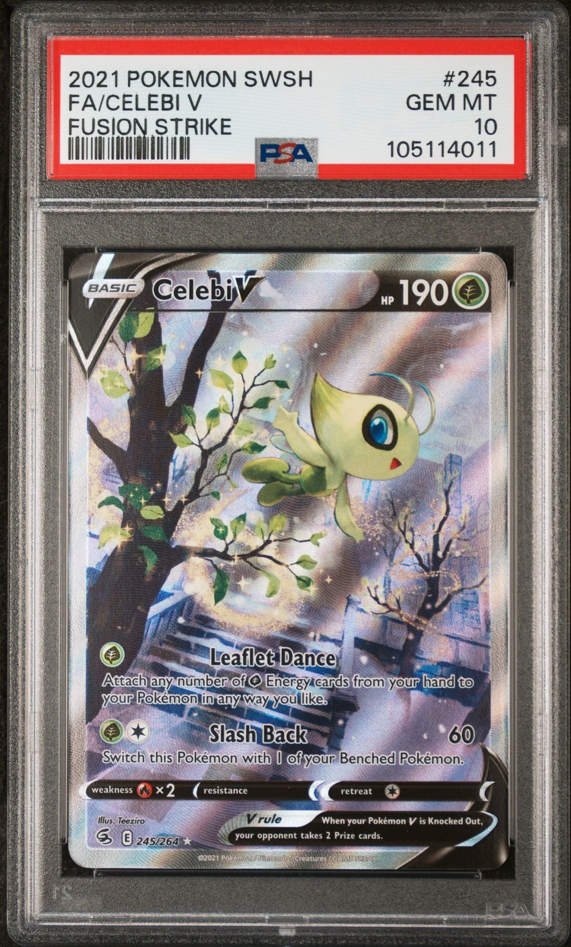 2021 POKEMON SWORD & SHIELD FUSION STRIKE 245 FULL ART/CELEBI V