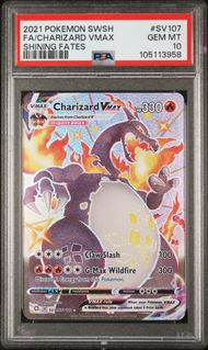 2021 POKEMON SWORD & SHIELD SHINING FATES SV107 FULL ART/CHARIZARD VMAX PSA 10