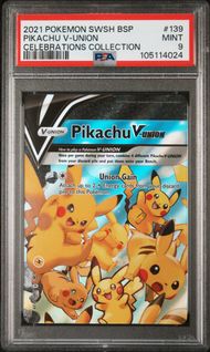 2021 POKEMON SWSH BLACK STAR PROMO 139 PIKACHU V-UNION CELEBRATIONS COLLECTION PSA 9