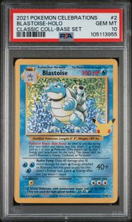 2021 POKEMON CELEBRATIONS CLASSIC COLLECTION 2 BLASTOISE-HOLO PSA 10