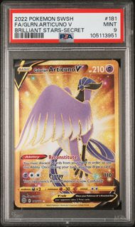 2022 POKEMON SWORD & SHIELD BRILLIANT STARS 181 FULL ART/GALARIAN ARTICUNO V SECRET PSA 9