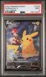 2022 POKEMON SWORD & SHIELD LOST ORIGIN TG16 FULL ART/PIKACHU V PSA 9