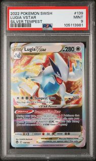 2022 POKEMON SWORD & SHIELD SILVER TEMPEST 139 LUGIA VSTAR PSA 9