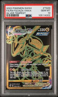 2022 POKEMON SWORD & SHIELD SILVER TEMPEST TG29 FULL ART/RAYQUAZA VMAX PSA 10