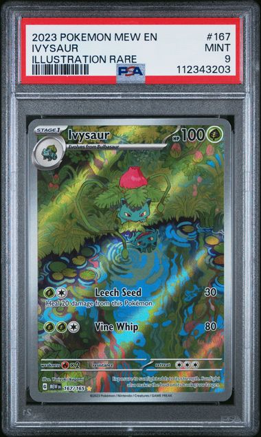 2023 POKEMON MEW EN-151 167 IVYSAUR ILLUSTRATION RARE PSA 9