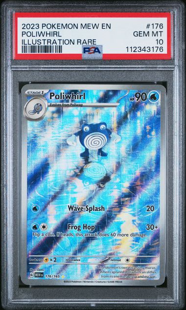 2023 POKEMON MEW EN-151 176 POLIWHIRL ILLUSTRATION RARE PSA 9