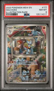 2023 POKEMON MEW EN-151 177 MACHOKE ILLUSTRATION RARE PSA 8