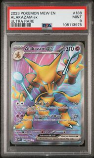 2023 POKEMON MEW EN-151 188 ALAKAZAM EX ULTRA RARE PSA 9