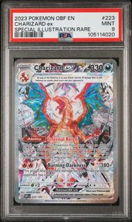 2023 POKEMON OBF EN-OBSIDIAN FLAMES 223 CHARIZARD EX SPECIAL ILLUSTRATION RARE PSA 9
