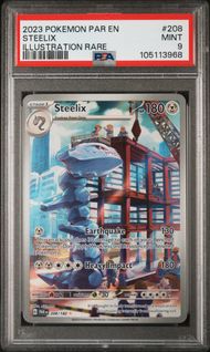 2023 POKEMON PAR EN-PARADOX RIFT 208 STEELIX ILLUSTRATION RARE PSA 9