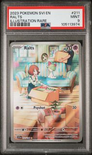 2023 POKEMON SVI EN-SCARLET & VIOLET 211 RALTS ILLUSTRATION RARE PSA 9