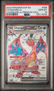 2023 POKEMON SVP EN-SV BLACK STAR PROMO 056 CHARIZARD EX CHARIZARD ex PREMIUM COLLECTION PSA 10
