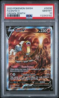 2023 POKEMON SWORD AND SHIELD CROWN ZENITH GG36 FULL ART/ENTEI V PSA 10