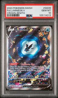 2023 POKEMON SWORD AND SHIELD CROWN ZENITH GG39 FULL ART/LUMINEON V PSA 10