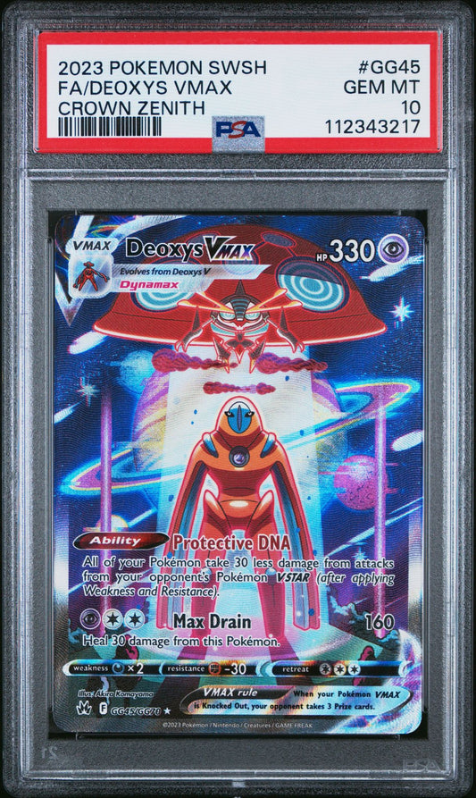 2023 POKEMON SWORD AND SHIELD CROWN ZENITH GG45 FULL ART/DEOXYS VMAX PSA 10