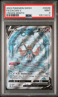 2023 POKEMON SWORD AND SHIELD CROWN ZENITH GG48 FULL ART/ZACIAN V PSA 9