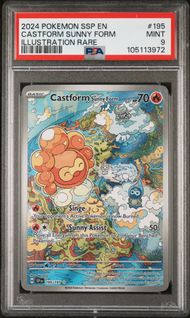 2024 POKEMON SSP EN-SURGING SPARKS 195 CASTFORM SUNNY FORM ILLUSTRATION RARE PSA 9