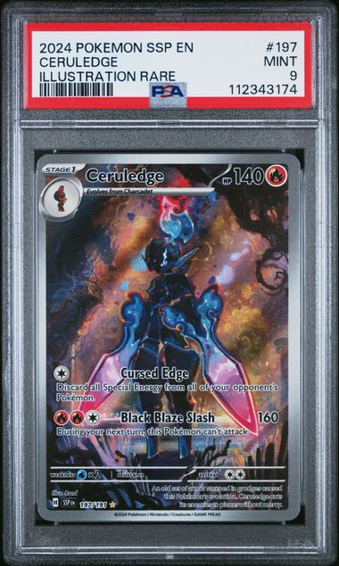 2024 POKEMON SSP EN-SURGING SPARKS 197 CERULEDGE ILLUSTRATION RARE PSA 9