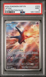 2024 POKEMON SSP EN-SURGING SPARKS 203 LATIOS ILLUSTRATION RARE PSA 9