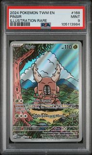 2024 POKEMON TWM EN-TWILIGHT MASQUERADE 168 PINSIR ILLUSTRATION RARE PSA 9