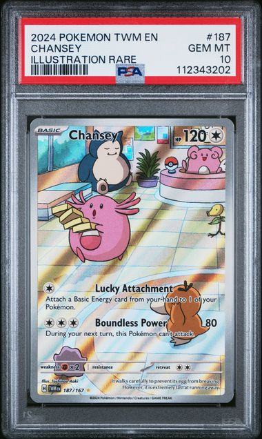 2024 POKEMON TWM EN-TWILIGHT MASQUERADE 187 CHANSEY ILLUSTRATION RARE PSA 10