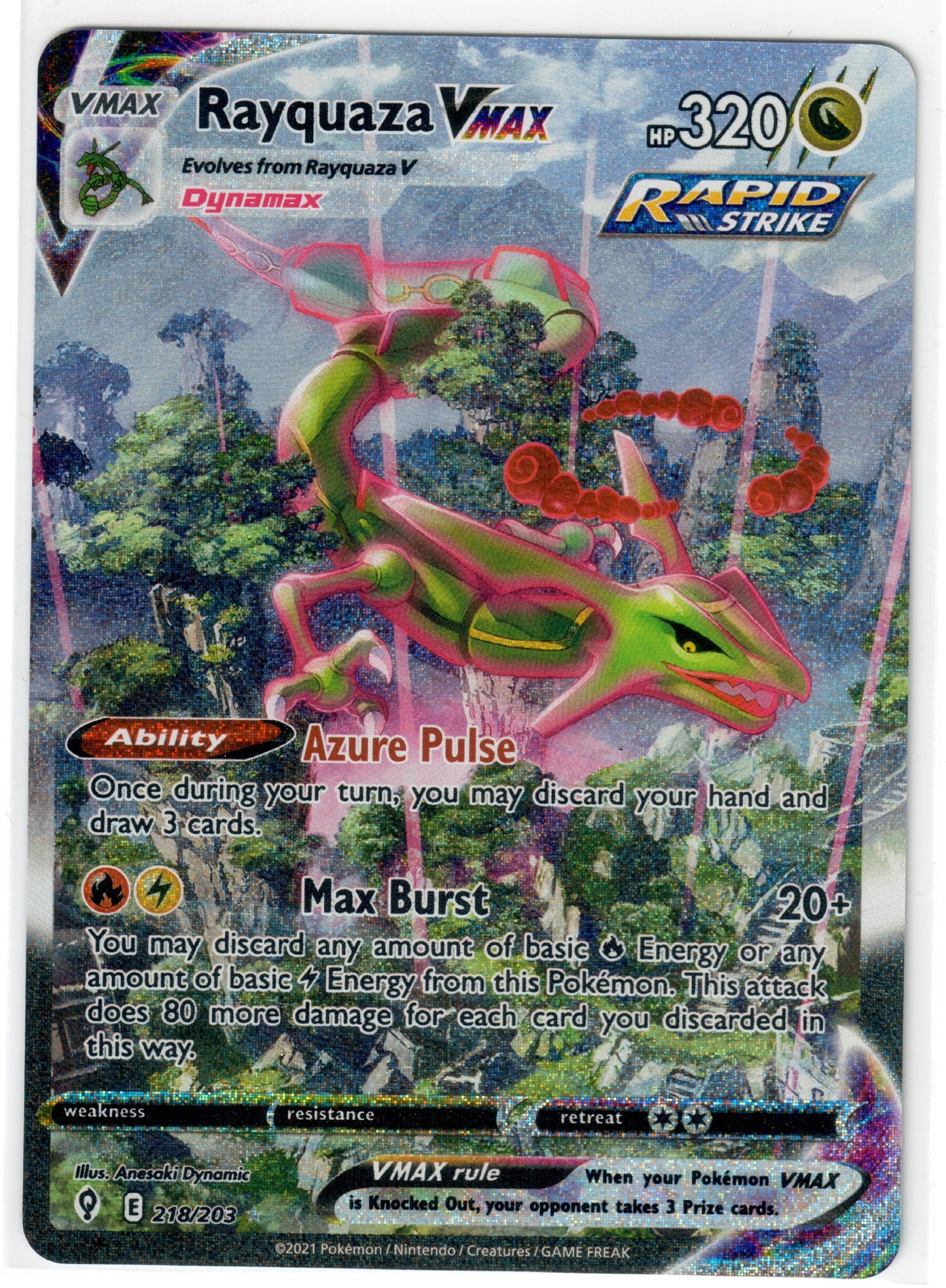 Rayquaza VMAX (Alternate Art Secret) - SWSH07: Evolving Skies (SWSH07) 218/203