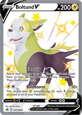 2021 POKEMON SWSH BLACK STAR PROMO #085 FA/BOLTUND V SHINING FATES TINS PSA 10