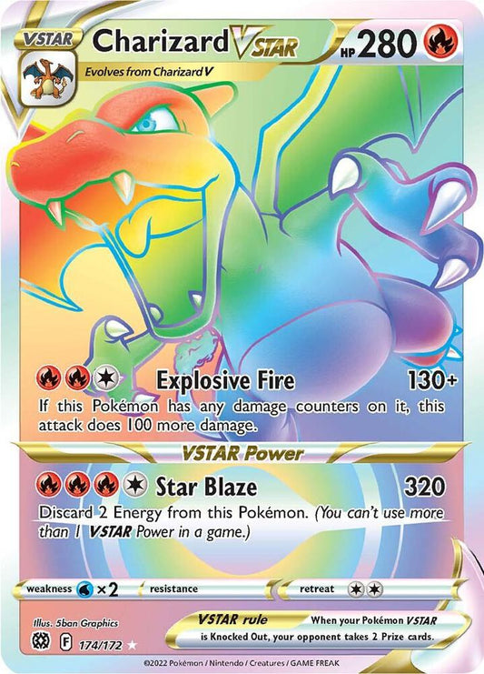 2022 POKEMON SWORD & SHIELD BRILLIANT STARS #174 FA/CHARIZARD VSTAR BRILLIANT STARS-SECRET PSA 9