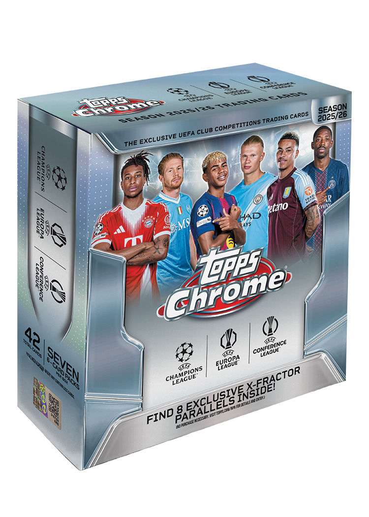 2025-26 Topps Chrome UEFA Club Competitions Soccer Mega Box