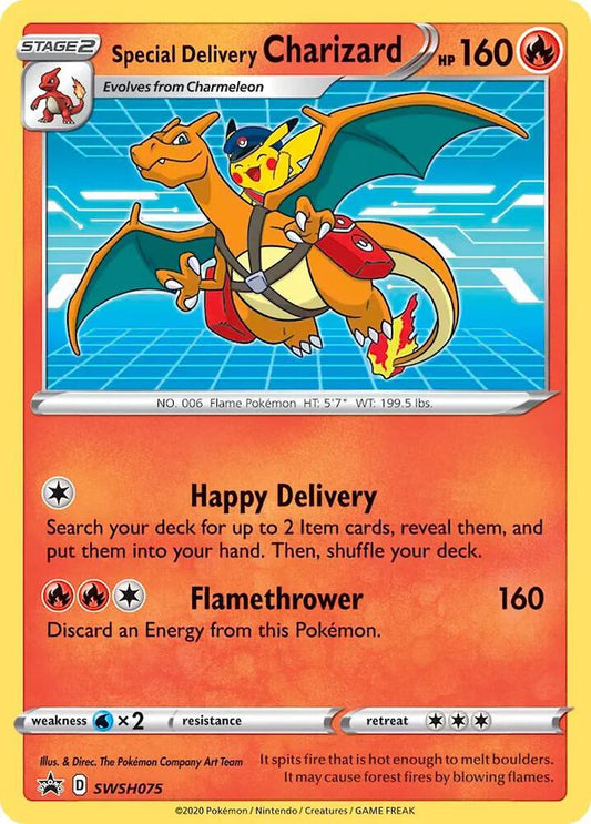 2022 POKEMON SWSH BLACK STAR PROMO 075 SPECIAL DELIVERY CHARIZARD-HOLO POKEMON CENTER UNITED KINGDOM PSA 9