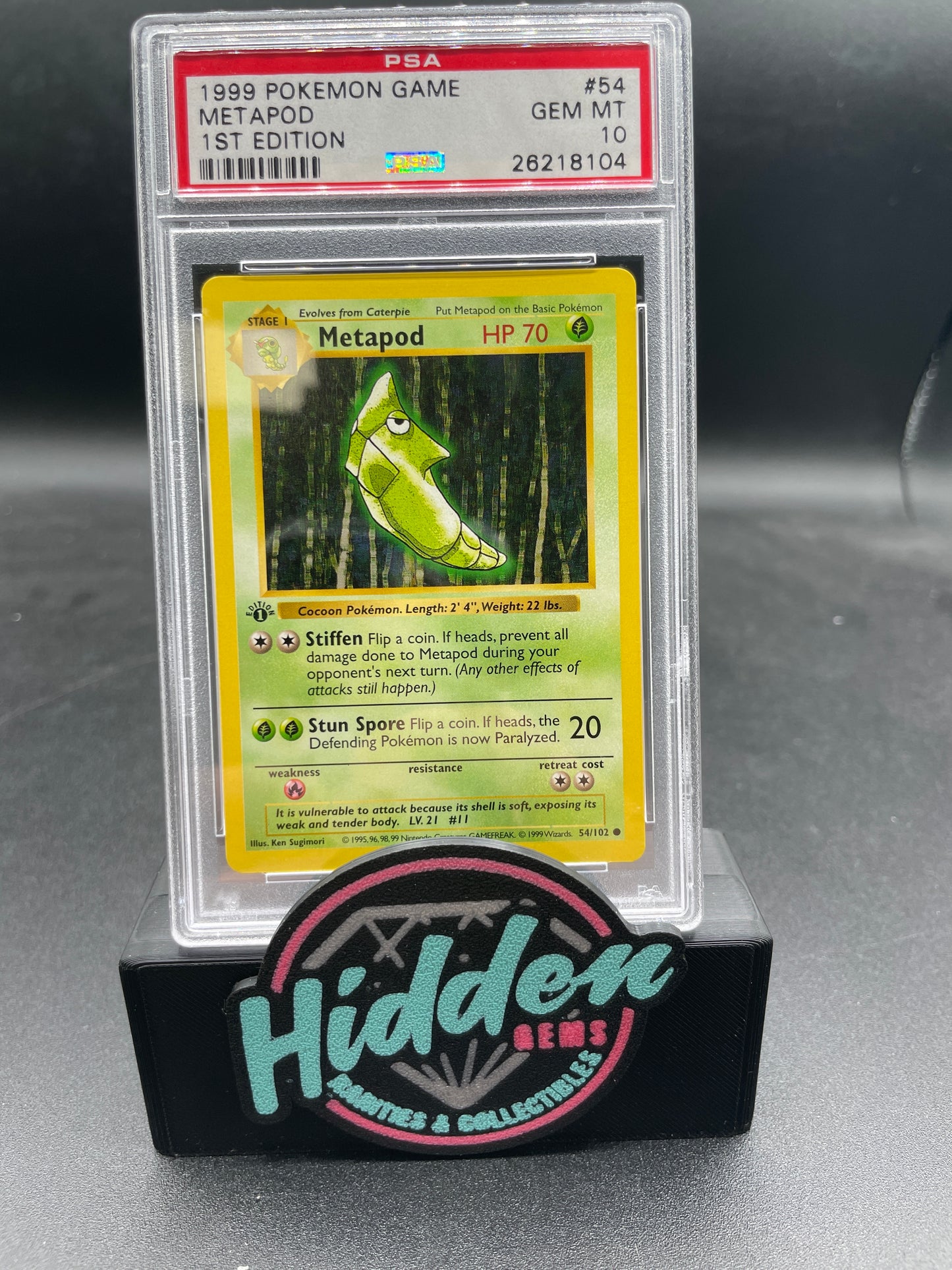 1999 POKEMON GAME #54 METAPOD 1ST EDITION PSA 10