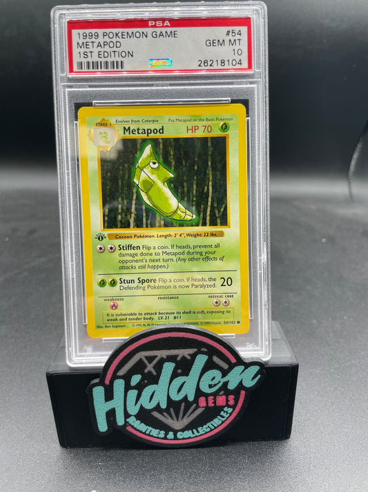 1999 POKEMON GAME #54 METAPOD 1ST EDITION PSA 10
